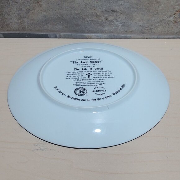 The Last Supper Plate Robert T Barrett  Life of Christ Bradford Exchange 1994 - Picture 7 of 12